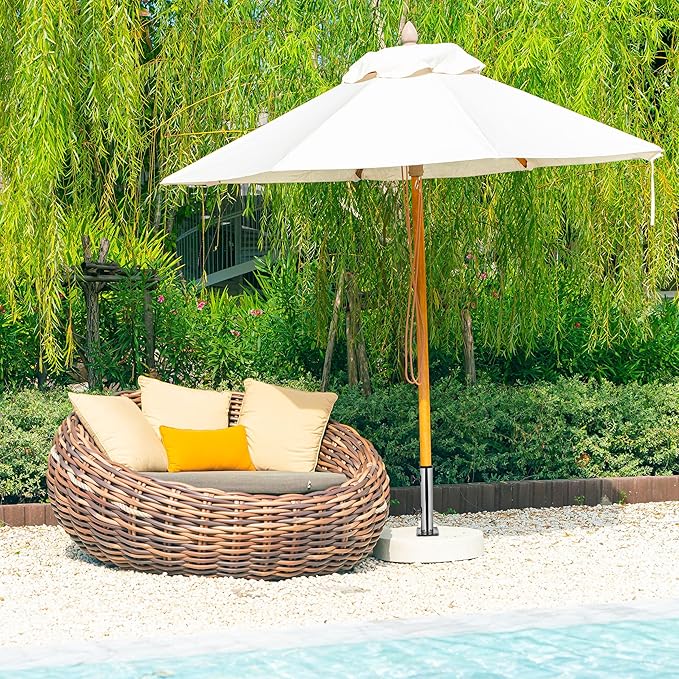 Pure Garden Deck Umbrella Base - Adjustable Inground Umbrella Stand for 1.25-2.2in Diameter Pole - Flagpole Holder or Patio Umbrella Stand (Silver)