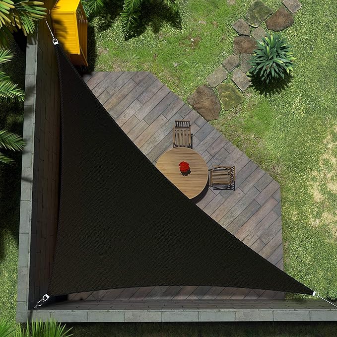 Amgo Custom Size 11' x 20' x 22.8' Black Right Triangle Sun Shade Sail UPF50+ AGTAPRT12, Order to Make Canopy Awning, 95% UV Blockage, Water & Air Permeable, Commercial Standard (We Customize)